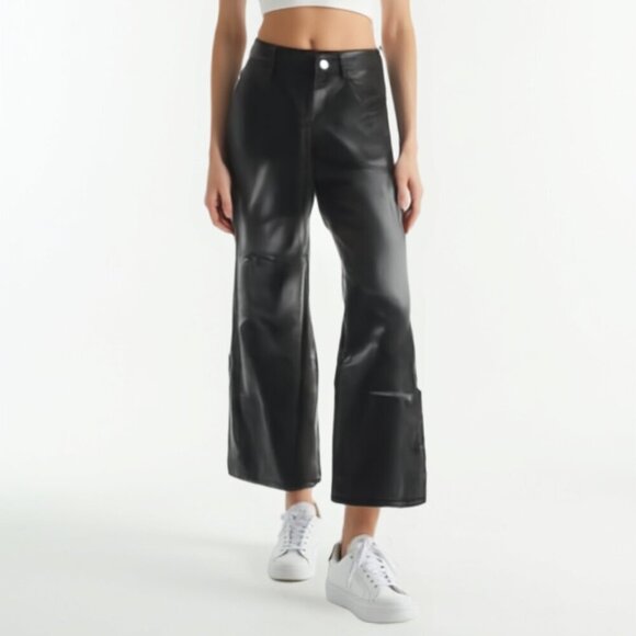 wilfred Women's Black faux Leather Pants 6 - Picture 1 of 12